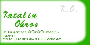 katalin okros business card